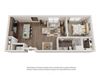 1x1 Floor Plan 1 bedroom 1 bathroom apartment at Ashley Union Station in Denver, Colorado