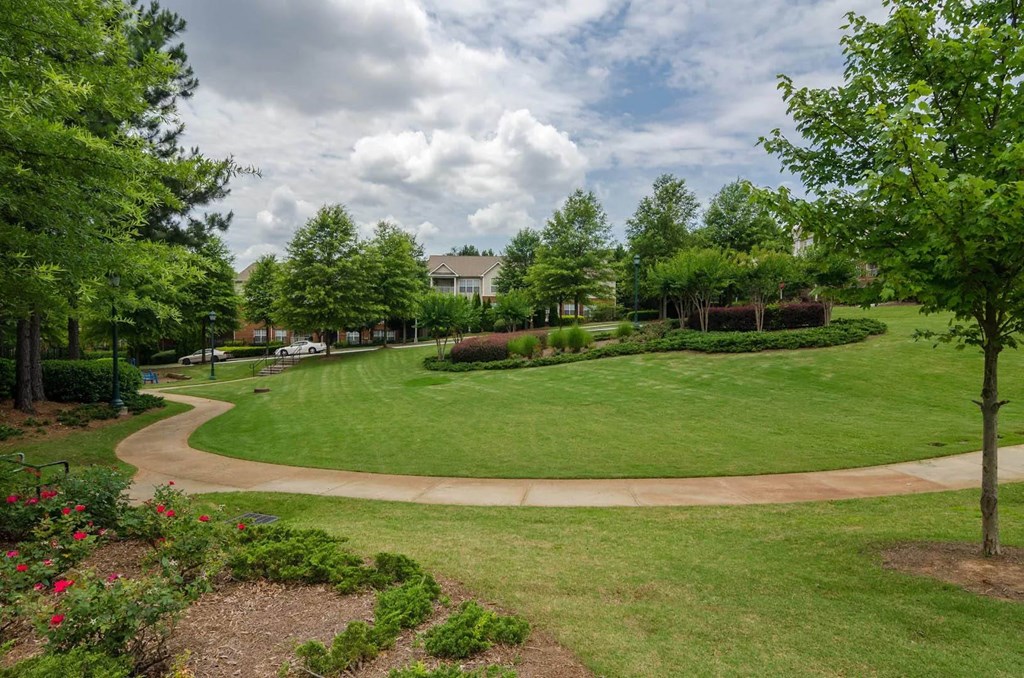 Convenient bike path for resident recreation at Villiages at Carver in Atlanta, Georgia