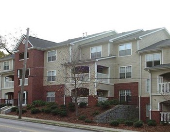 Front of apartment building Paved sidewalks at Square at Peoplestown in Atlanta, Georgia - Photo Gallery 3