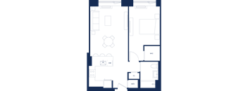 1 Bedroom Classic West Floors 2-9