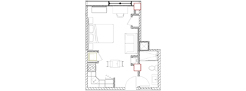 Floor plan B: Studio apartment