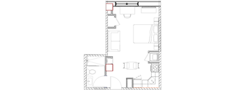 Floor plan C:  Studio apartment