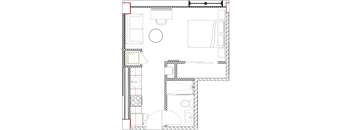 Floor plan D: Studio apartment