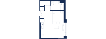 A floor plan of a room with labeled sections including WI, DW, and WI.
