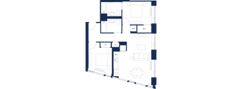 A floor plan of a house with labeled rooms.