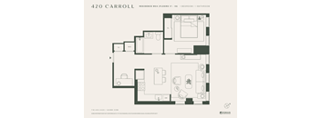 A floor plan for a 420 Carroll Residence W64 with 17-19 rooms.