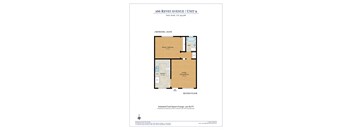 a floor plan of a unit with a bedroom and a bathroom