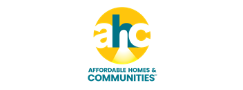 The logo represents affordable homes and communities.