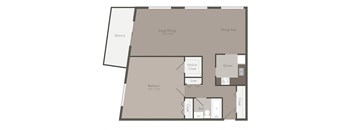 a design of a floor plan with a bedroom and a living room