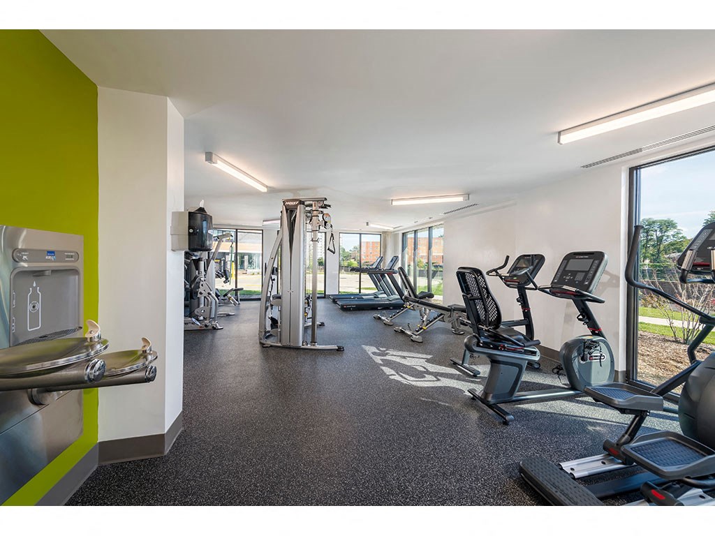 Fitness Center Cardio Equipment at Apex Apartments, Arlington, VA