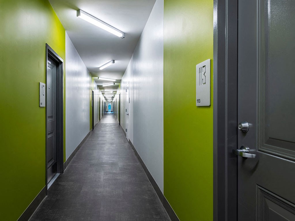 Hallway Lobby at Apex Apartments, Arlington