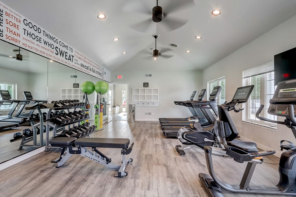 our state of the art gym includes cardio machines and weights