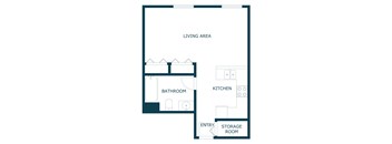 Village Park Apartments in Fargo, ND | Efficiency Floor Plan 01B