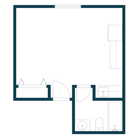 Saddlebrook Apartments in West Fargo, ND | Studio Floor Plan 01B