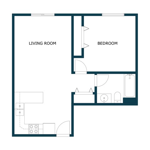 Aspen Ridge Apartments in Fargo, ND | One Bedroom Floor Plan 11C