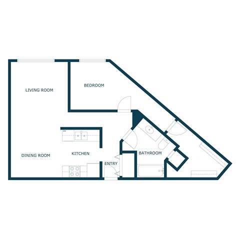 Dellwood Estates Apartments in Anoka, MN | One Bedroom Floor Plan 11D