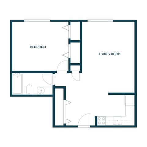 Parkwood Apartments in Fargo, ND | One Bedroom Floor Plan 11D