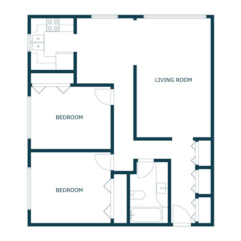 L & R Apartments in Fargo, ND | Two Bedroom Floor Plan 21A