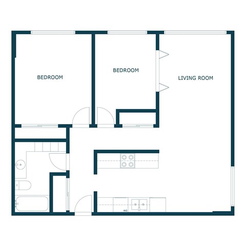 Park Terrace Apartments in Fargo, ND | Two Bedroom Floor Plan 21A