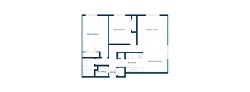 Maplewood Bend Apartments in Fargo, ND | Two Bedroom Floor Plan 21B