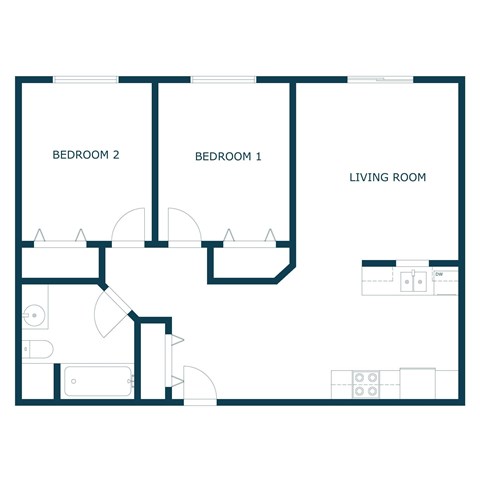 Parkside Apartments in West Fargo, ND | Two Bedroom Floor Plan 21C
