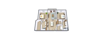 29 West Apartments | Two Bedroom Floor Plan 22D