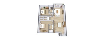 a floor plan of a house with a bedroom and a living room