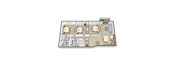 Autumn Ridge Apartments in Grand Forks, ND | Three Bedroom Floor Plan 32A