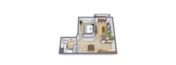 Autumn Ridge Apartments in Grand Forks, ND | One Bedroom Floor Plan 11A