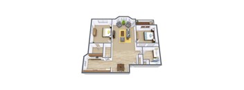 Bayview Apartments in Fargo, ND | Two Bedroom Floor Plan 21A