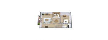 One Bedroom Floor Plan 11B  at Beacon Hill Apartments, Omaha, 68134
