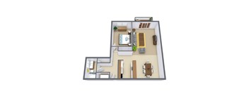 Cedars 4 Apartments | One Bedroom Floor Plan 11A