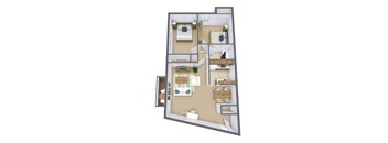 Courtyard Apartments in St. Louis Park, MN | Two Bedroom Floor Plan 21A