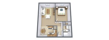 Covington Court Apartments in West St. Paul, MN - One Bedroom Floor Plan 11A