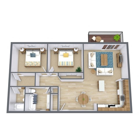 a floor plan of a house with a bedroom and a living room