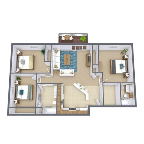 a floor plan of a house with a bedroom and living room