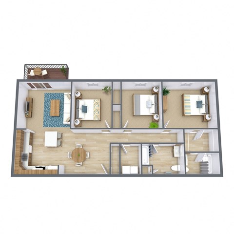 a floor plan of a house with a bedroom and a living room