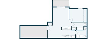 Desoto Townhomes in Grand Forks, ND | One Bedroom Floor Plan 11A