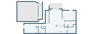 Desoto Townhomes in Grand Forks, ND | Two Bedroom Floor Plan 22A
