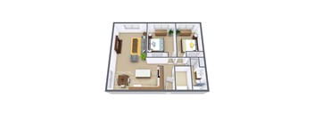 Dynasty 1 Apartments in Fargo, ND | Two Bedroom Floor Plan 21B