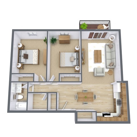 a floor plan of a house with a bedroom and a living room