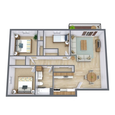a floor plan of a house with a bedroom and a living room