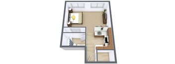 Flickertail I-VI Apartments | Efficiency | Plan 01A
