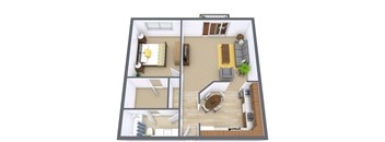 Flickertail I-VI Apartments | One Bedroom | Plan 11B