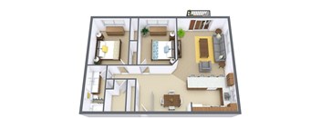 Flickertail I-VI Apartments | Two Bedroom | Plan 21A