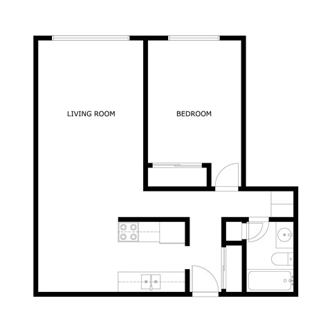 Islander Apartments in Fargo, ND | One Bedroom Floor Plan 11A