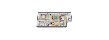 Kingswood Apartments in Fargo, ND | Three Bedroom Floor Plan 32A