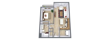 One Bedroom Floor Plan 11C  at Maple Ridge, Omaha, 68164