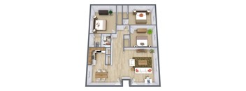 Three Bedroom Floor Plan 32A  at Maple Ridge, Omaha