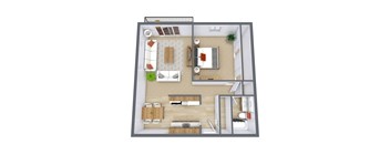 Montreal Courts Apartments in Little Canada, MN | One Bedroom Floor Plan 11A